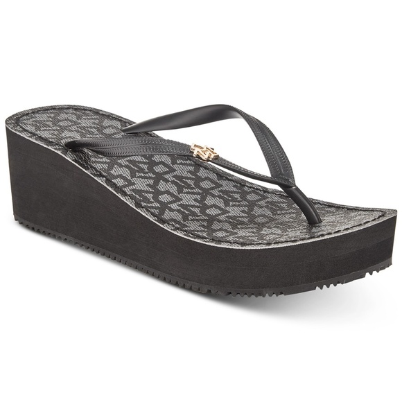 dkny wedge flip flops